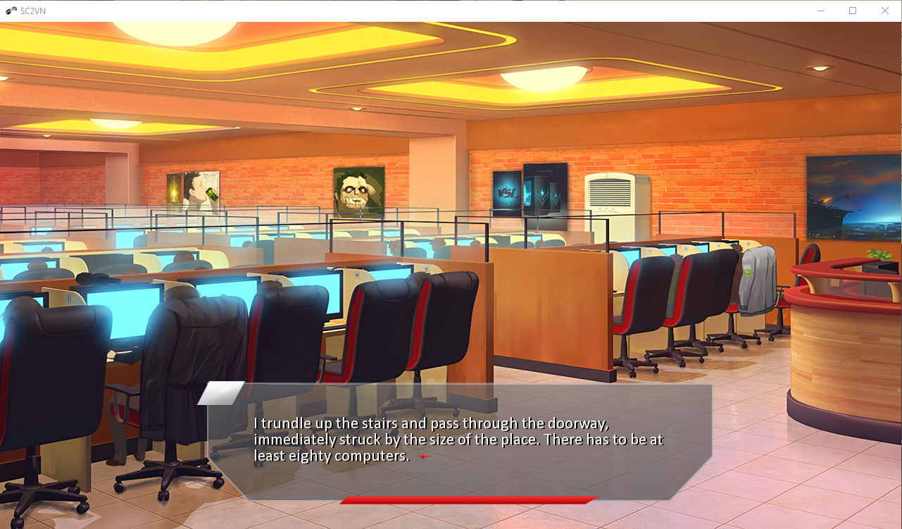 The main room of Golden Zonefire. Screenshot by the author.