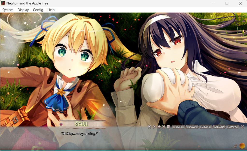 The opening scene of Newton and the Apple Tree (2017).